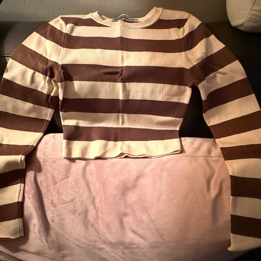 Striped Brown and Cream Sweater